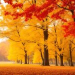 Жёлтые деревья осенью