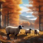 Овцы в осеннем лесу
