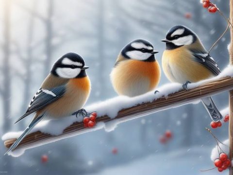 Синицы зимой
