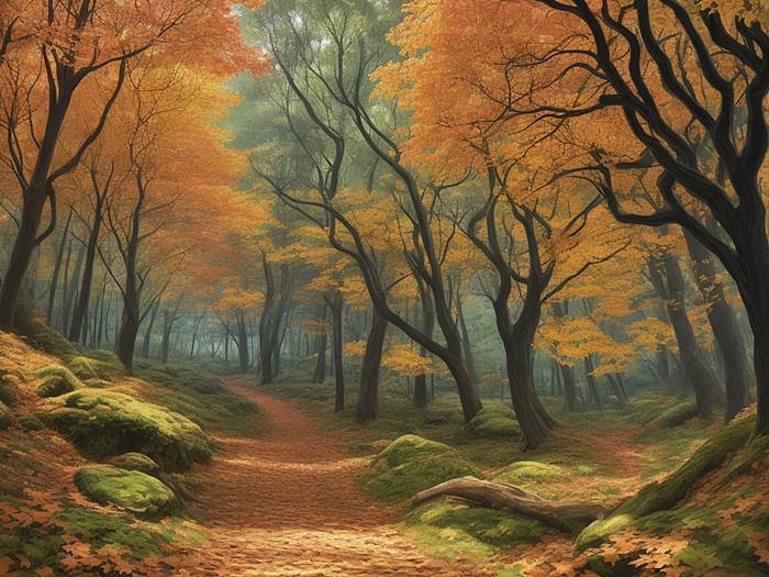 Жёлтый лес осенью