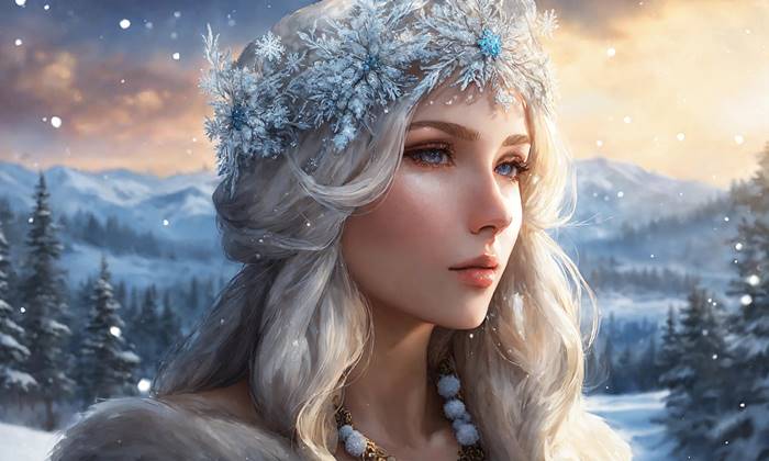 Красивая русская девушка зимой