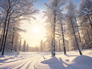 Дорога в зимнем лесу