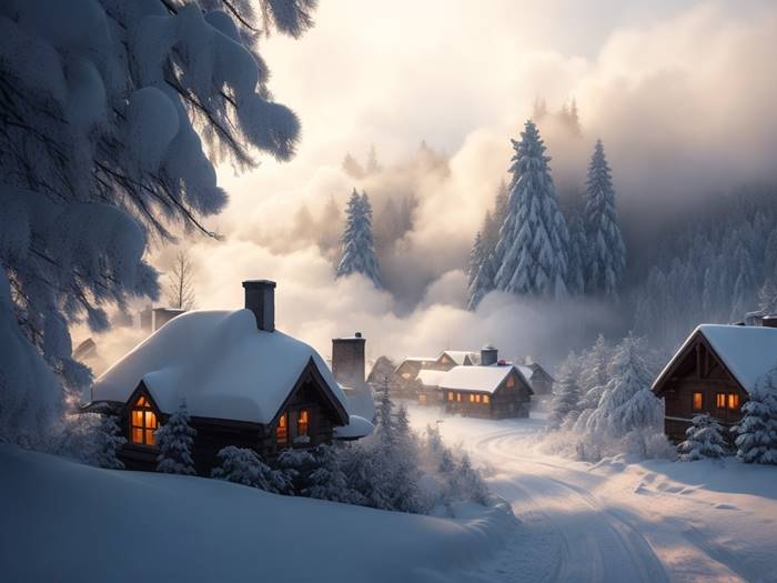 Красивая деревня зимой