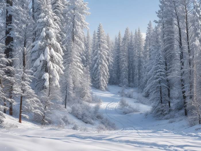 Зимний лес красивый пейзаж