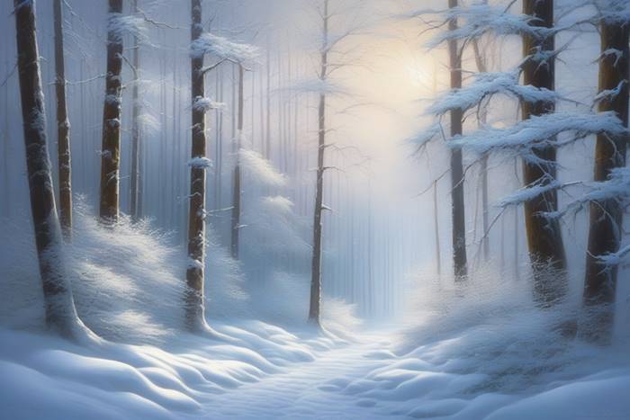 Красивая зима в лесу