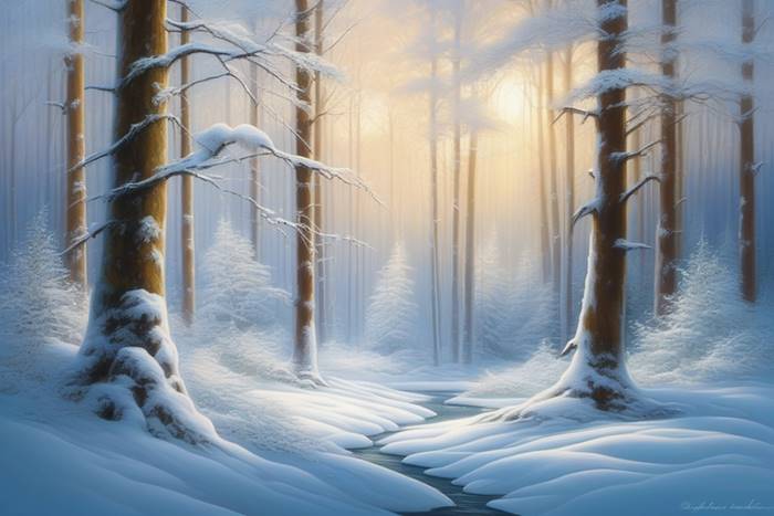 Зимний лесной пейзаж