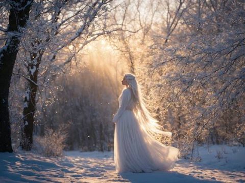 Девушка в зимнем лесу