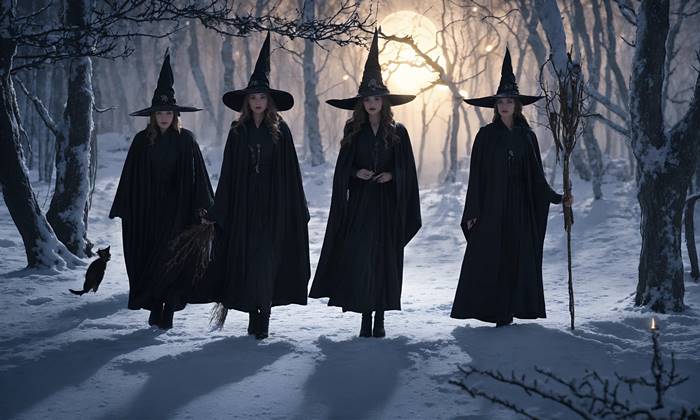 Четыре ведьмы в зимнем лесу