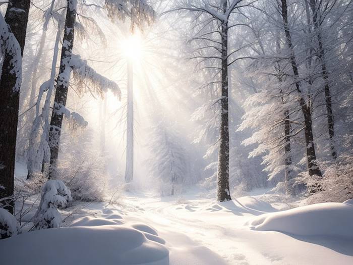 Солнечный день в зимнем лесу