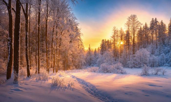 Красивая зима в лесу