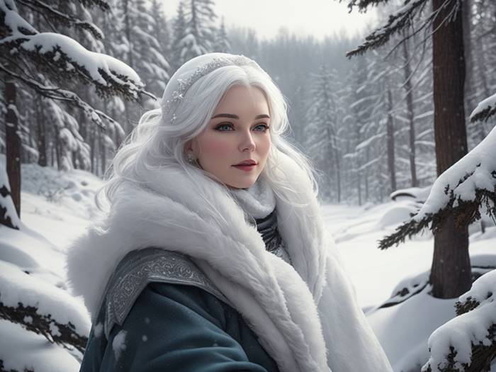 Девушка в зимнем лесу