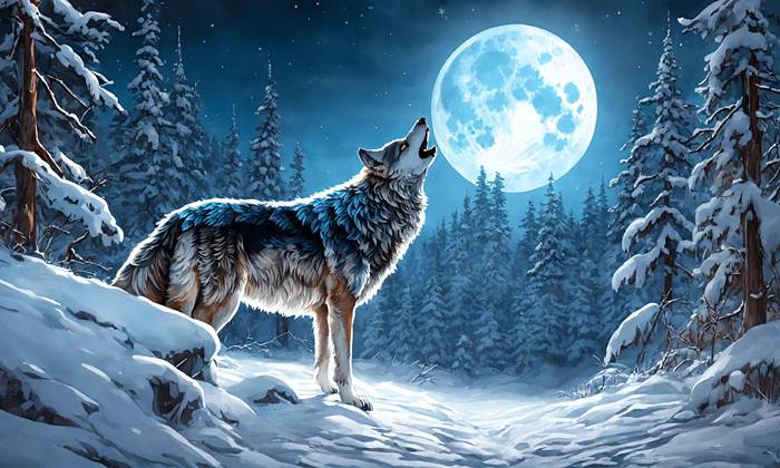 Волк воет на Луну