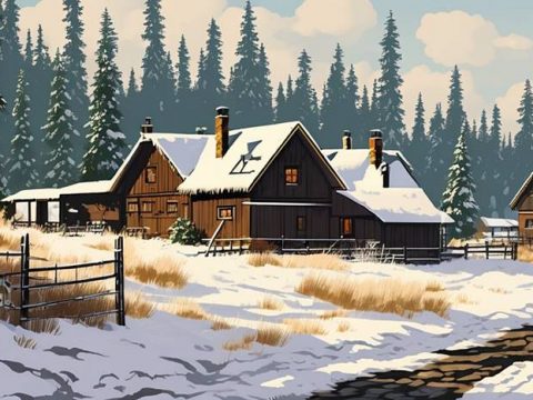 Деревня зимой