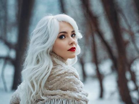 Девушка в зимнем лесу