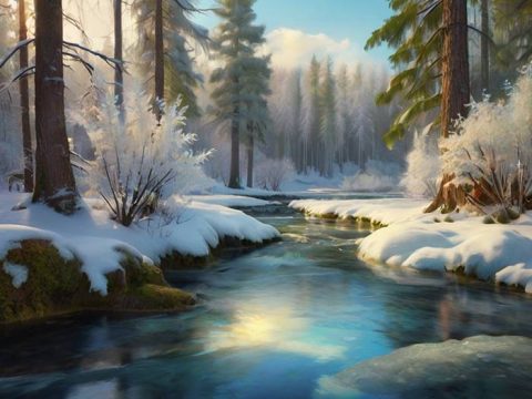 Лесная река весной