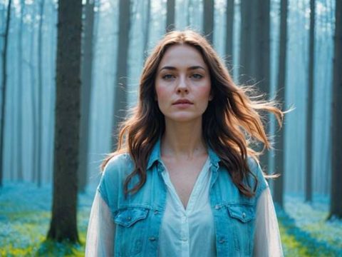 Девушка в весеннем лесу