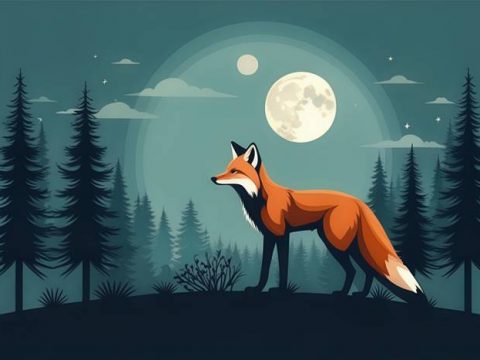 Лиса в лесу