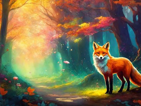 Лиса на лесной тропинке