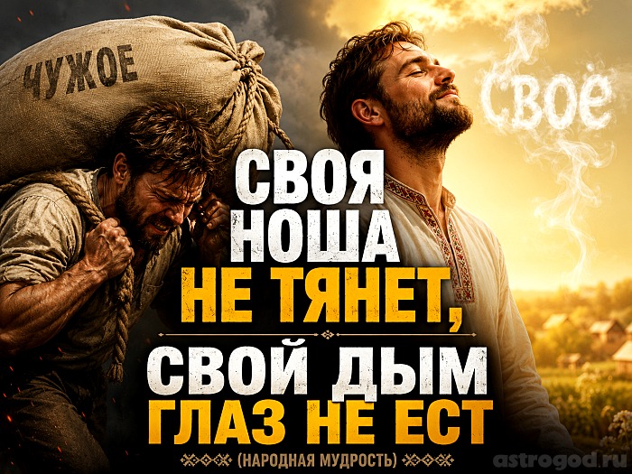 Своя ноша не тянет, свой дым глаз не ест