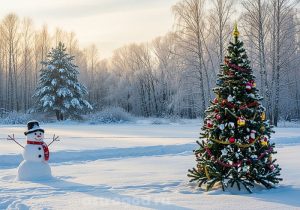 Снежный январь арт иллюстрация