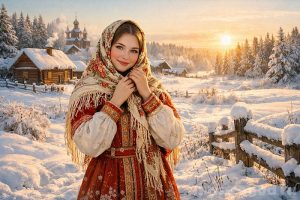 Зимний пейзаж русская деревня