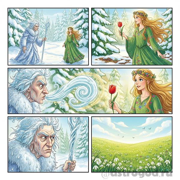 Встреча зимы и весны миникомикс