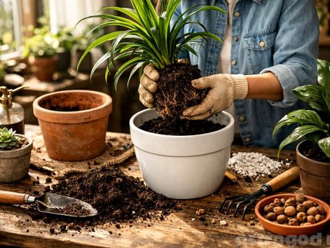 Процесс пересадки комнатных растений