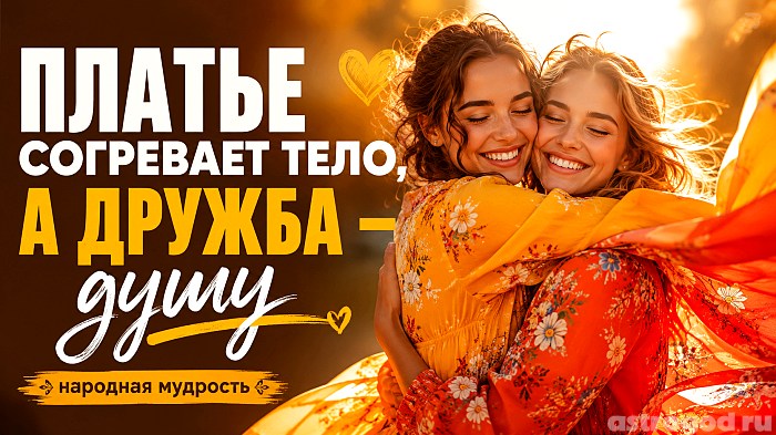 Народная мудрость: платье согревает тело, а дружба - душу