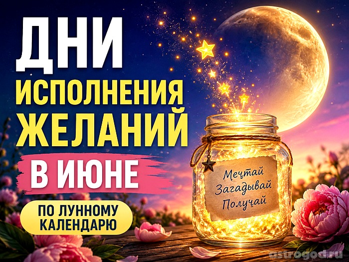 Дни исполнения желаний в июне по лунному календарю