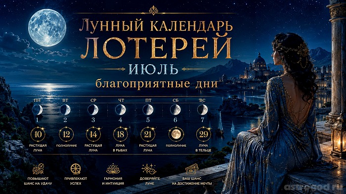 Лунный календарь лотерей на июль благоприятные дни