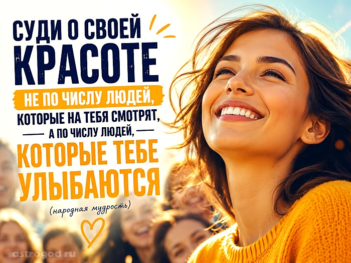 Народная мудрость: суди о своей красоте не по числу людей, которые на тебя смотрят
