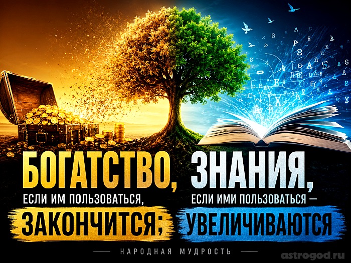 Богатство, если им пользоваться, закончится; знания, если ими пользоваться, увеличиваются