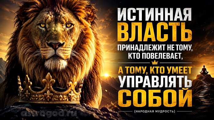 Истинная власть принадлежит не тому, кто повелевает, а тому, кто умеет управлять собой (народная мудрость)