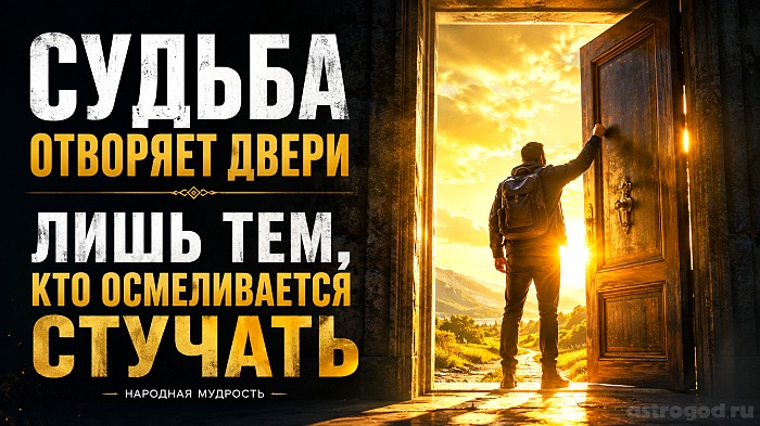 Судьба отворяет двери лишь тем, кто осмеливается стучать | Народная мудрость
