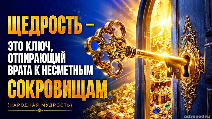 Щедрость – это ключ, отпирающий врата к несметным сокровищам (народная мудрость)