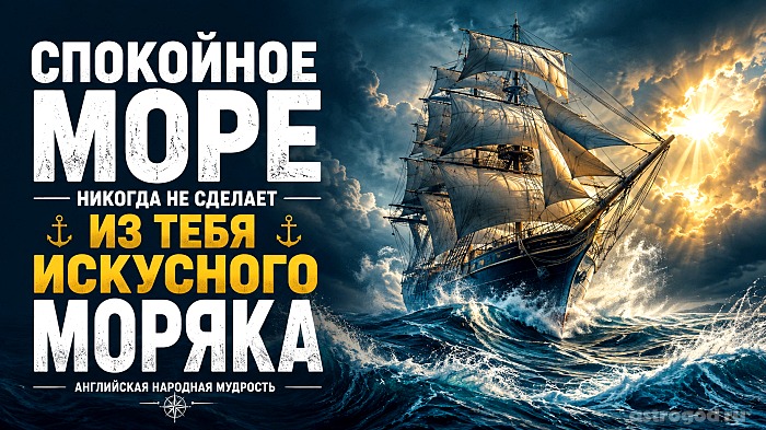 Спокойное море никогда не сделает из тебя искусного моряка. Английская народная мудрость