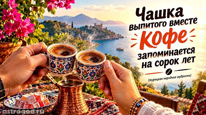 Чашка выпитого вместе кофе запоминается на сорок лет, турецкая народная мудрость