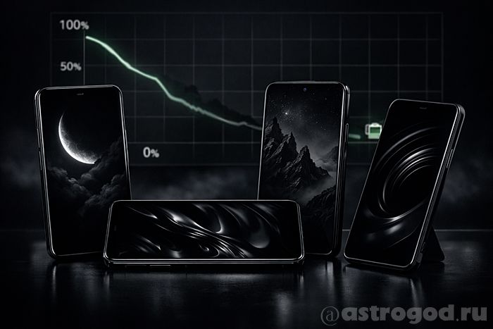 Смартфоны с тёмными обоями