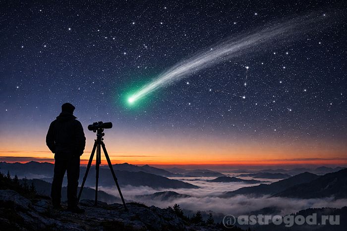 Съёмка кометы