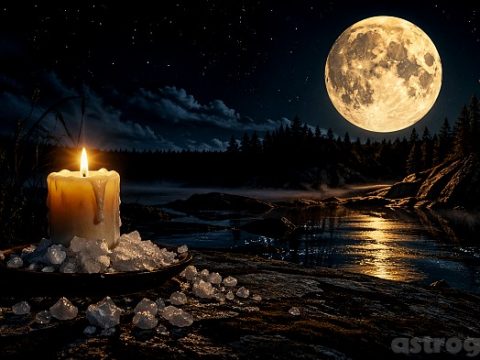 Чистка на Луну свечи и соль