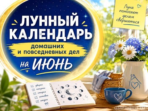 Лунный календарь домашних и повседневных дел на июнь