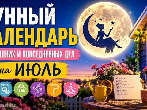 Лунный календарь домашних и повседневных дел на июль