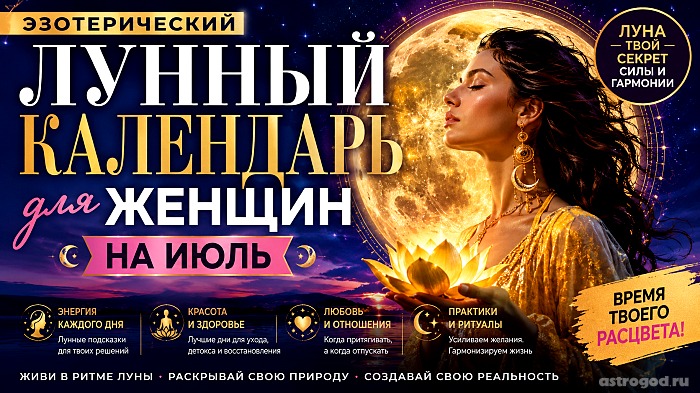 Лунный календарь для женщин на июль