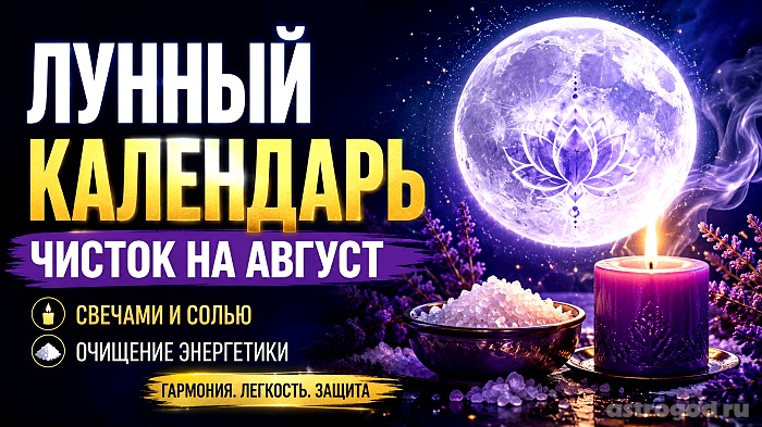 Лунный календарь чисток на август